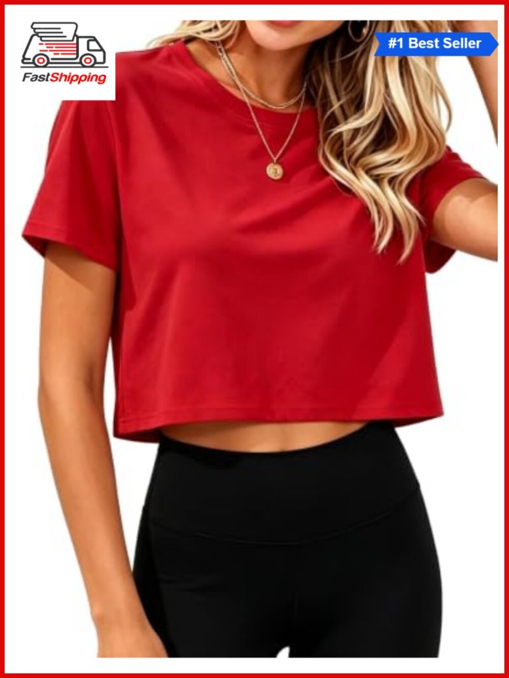 ✨ CHICGAL Womens Crop Top Short Sleeve Round Neck Loose Fit T-Shirt Summer